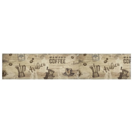 vidaXL Keukenmat wasbaar koffieprint 60x300 cm fluweel bruin afbeelding2 - 1