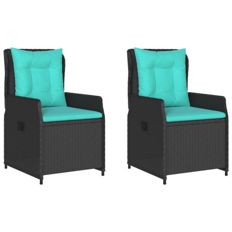 vidaXL Liggende tuinstoelen 2 stuks zwart polyrotan afbeelding2 - 1