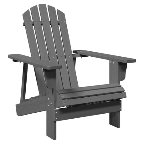 vidaXL Stoel Adirondack 69x85x90,5 cm massief vurenhout grijs afbeelding2 - 1