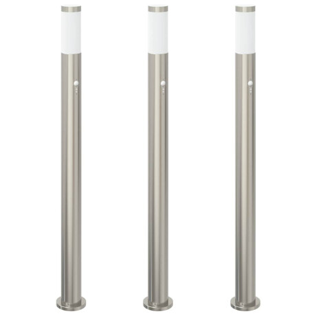 vidaXL Bolderverlichting met sensor 3 stuks 110 cm RVS IP44 afbeelding2 - 1