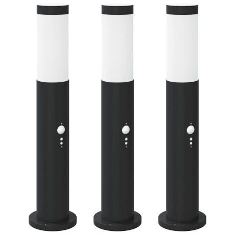 vidaXL Bolderverlichting met sensor 3 stuks 50 cm RVS IP44 afbeelding2 - 1