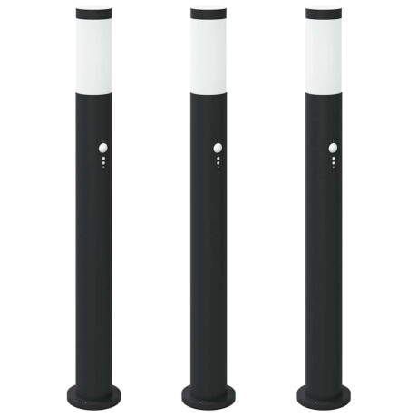 vidaXL Bolderverlichting met sensor 3 stuks 80 cm RVS IP44 afbeelding2 - 1