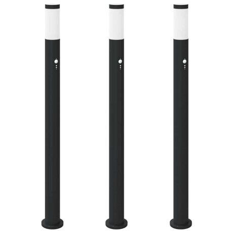 vidaXL Bolderverlichting met sensor 3 stuks 110 cm RVS IP44 afbeelding2 - 1
