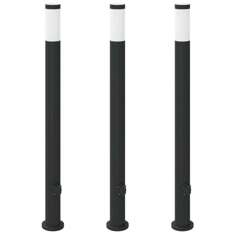 vidaXL Bolderverlichting met stopcontact 3 stuks 110 cm roestvrij staal IP44 afbeelding2 - 1