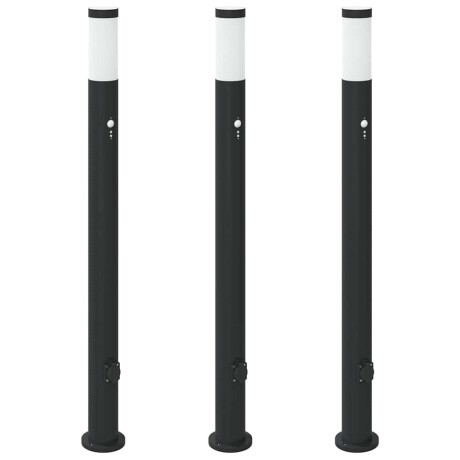 vidaXL Bolderverlichting met sensor en stopcontact 3 stuks 110 cm roestvrij staal IP44 afbeelding2 - 1