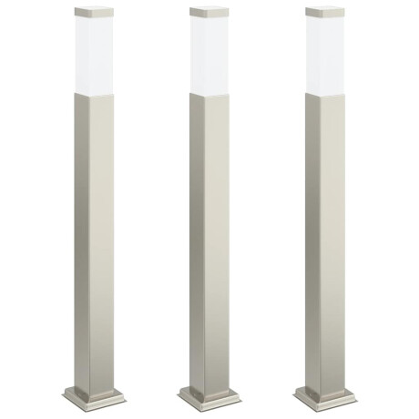 vidaXL Bolderverlichting 3 stuks 80 cm RVS IP44 afbeelding2 - 1