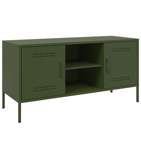 vidaXL Tv-meubel 100,5x39x50,5 cm staal olijfgroen afbeelding2 - 1