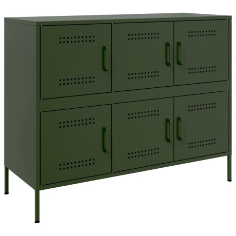 vidaXL Dressoir 100,5x39x79 cm staal olijfgroen afbeelding2 - 1