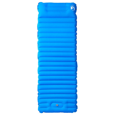 vidaXL Kampeermatras met kussen zelfopblazend 1-persoons blauw afbeelding2 - 1