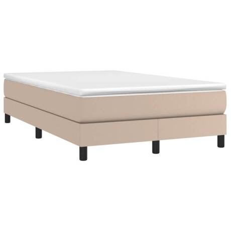 vidaXL Boxspring met matras kunstleer cappuccinokleurig 120x190 cm afbeelding2 - 1