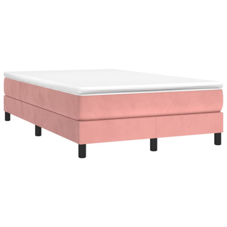 vidaXL Boxspring met matras fluweel roze 120x190 cm afbeelding2 - 1