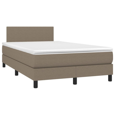 vidaXL Boxspring met matras stof taupe 120x190 cm afbeelding2 - 1