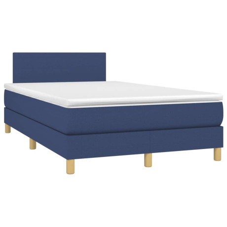 vidaXL Boxspring met matras stof blauw 120x190 cm afbeelding2 - 1