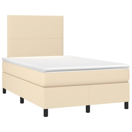 vidaXL Boxspring met matras stof crèmekleurig 120x190 cm afbeelding2 - 1