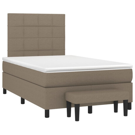vidaXL Boxspring met matras stof taupe 120x190 cm afbeelding2 - 1