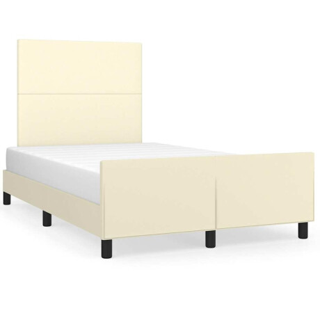 vidaXL Bedframe zonder matras 120x190 cm kunstleer crème afbeelding2 - 1