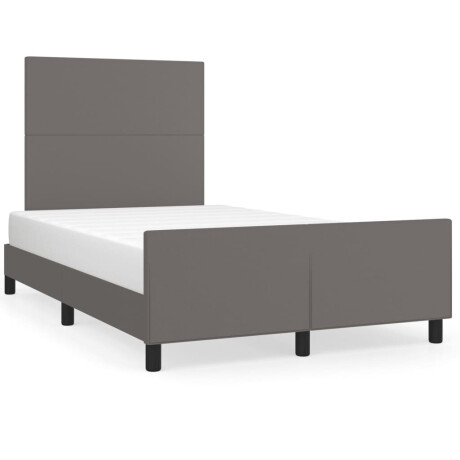 vidaXL Bedframe zonder matras 120x190 cm kunstleer grijs afbeelding2 - 1