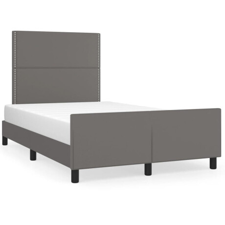 vidaXL Bedframe zonder matras 120x190 cm kunstleer grijs afbeelding2 - 1