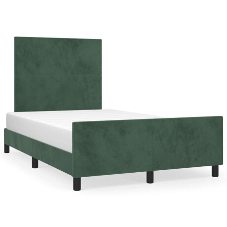vidaXL Bedframe zonder matras 120x190 cm fluweel donkergroen afbeelding2 - 1