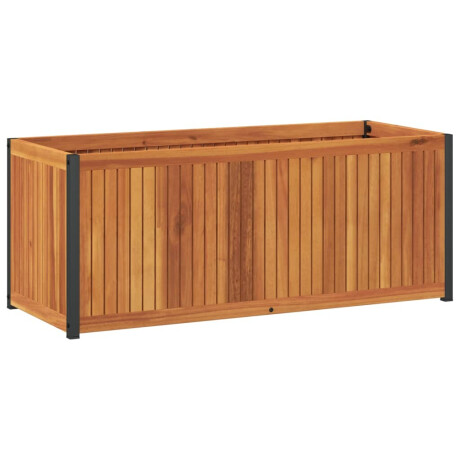 vidaXL Plantenbak 110x45x44 cm massief acaciahout en staal afbeelding2 - 1