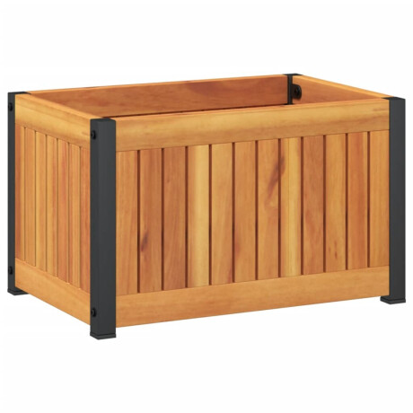 vidaXL Plantenbak 45x30x27,5 cm massief acaciahout en staal afbeelding2 - 1