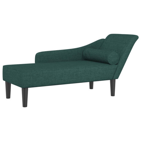 vidaXL Chaise longue met kussens stof donkergroen afbeelding2 - 1