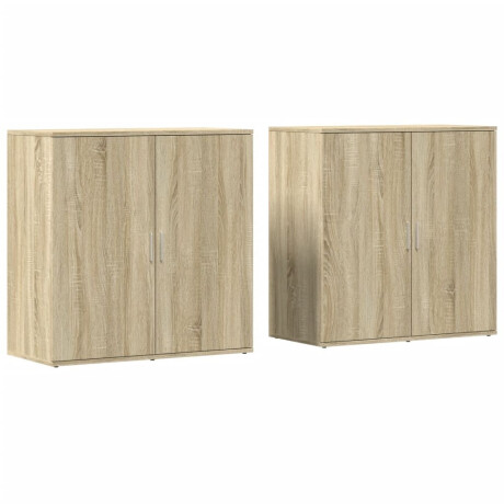 vidaXL Dressoirs 2 st 79x38x80 cm bewerkt hout sonoma eikenkleurig afbeelding2 - 1