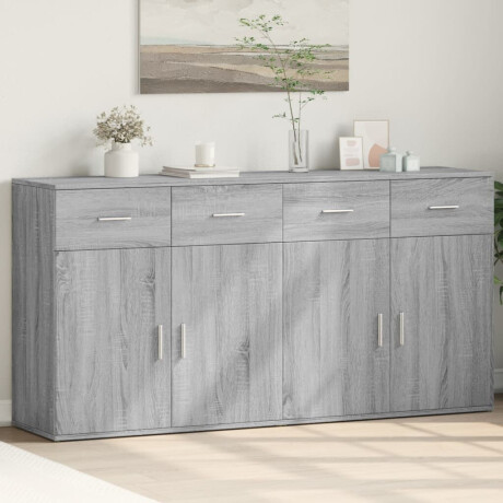 vidaXL Dressoirs 2 st 79x38x80 cm bewerkt hout grijs sonoma eikenkleur afbeelding2 - 1