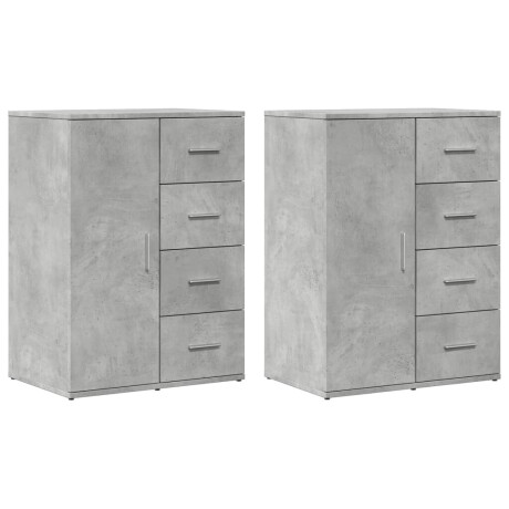 vidaXL Dressoirs 2 st 59x39x80 cm bewerkt hout betongrijs afbeelding2 - 1