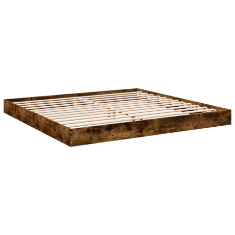 vidaXL Bedframe zonder matras hout gerookt eikenkleurig 180x200 cm afbeelding2 - 1