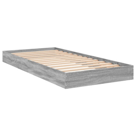 vidaXL Bedframe bewerkt hout grijs sonoma eikenkleurig 90x200 cm afbeelding2 - 1