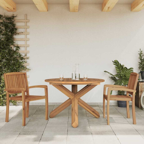 vidaXL Tuintafel Ø109x74 cm massief teakhout afbeelding2 - 1