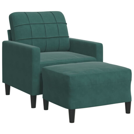 vidaXL Fauteuil met voetenbank 60 cm fluweel donkergroen afbeelding2 - 1