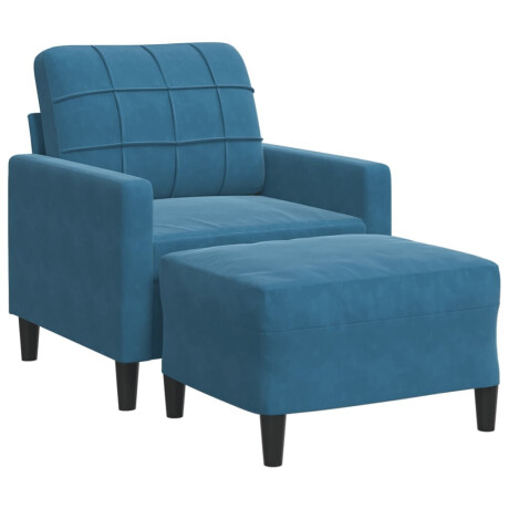 vidaXL Fauteuil met voetenbank 60 cm fluweel blauw afbeelding2 - 1