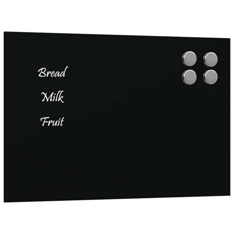 vidaXL Magneetbord voor aan de wand 30x20 cm gehard glas zwart afbeelding2 - 1