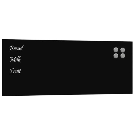 vidaXL Magneetbord voor aan de wand 80x30 cm gehard glas zwart afbeelding2 - 1