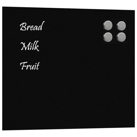 vidaXL Magneetbord voor aan de wand 60x50 cm gehard glas zwart afbeelding2 - 1
