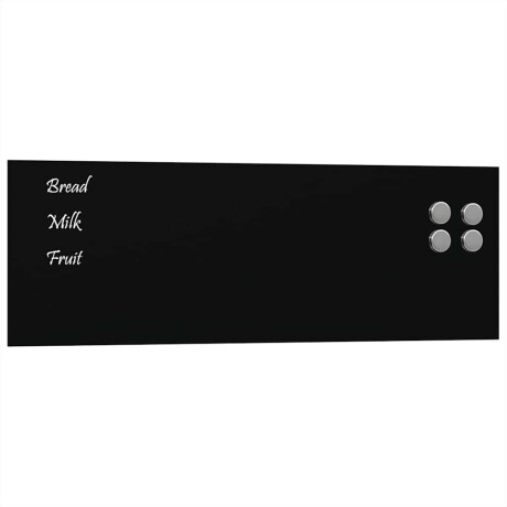 vidaXL Wandbord wandmontage 60x20 cm gehard glas zwart afbeelding2 - 1