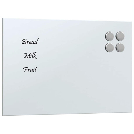 vidaXL Magneetbord voor aan de wand 30x20 cm gehard glas wit afbeelding2 - 1