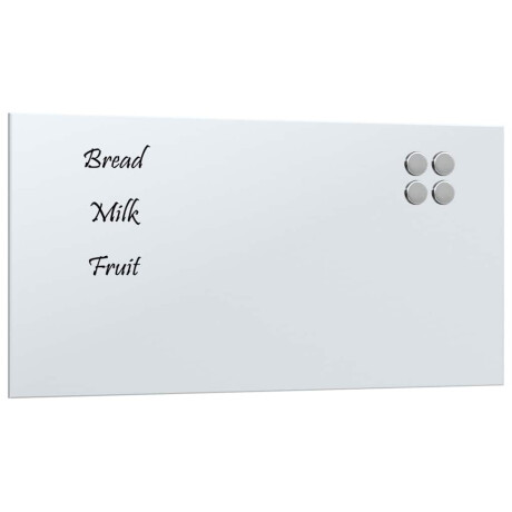 vidaXL Magneetbord voor aan de wand 60x30 cm gehard glas wit afbeelding2 - 1