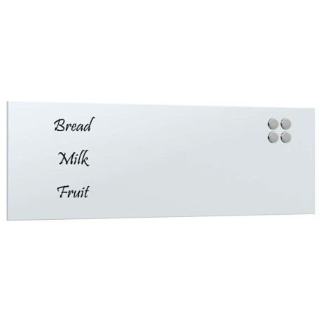 vidaXL Magneetbord voor aan de wand 80x30 cm gehard glas wit afbeelding2 - 1