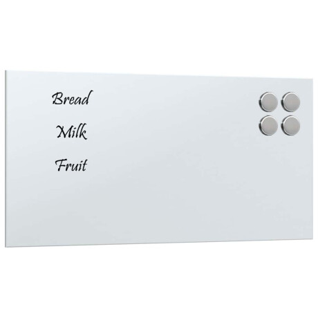 vidaXL Magneetbord voor aan de wand 40x20 cm gehard glas wit afbeelding2 - 1