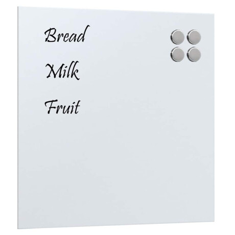 vidaXL Wandmagneetbord 40x40 cm gehard glas wit afbeelding2 - 1