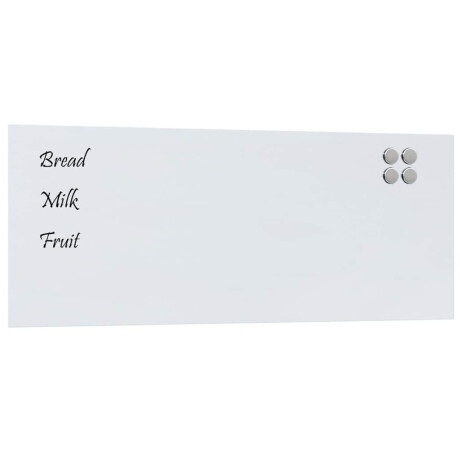 vidaXL Magneetbord voor aan de wand 100x40 cm gehard glas wit afbeelding2 - 1