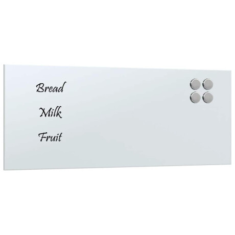 vidaXL Magneetbord voor aan de wand 50x20 cm gehard glas wit afbeelding2 - 1