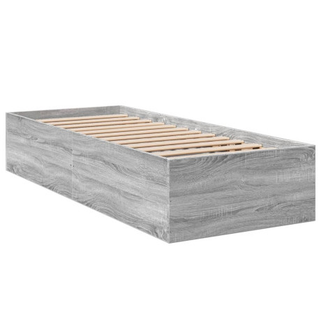 vidaXL Bedframe bewerkt hout grijs sonoma eikenkleurig 90x200 cm afbeelding2 - 1