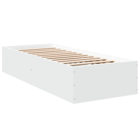 vidaXL Bedframe bewerkt hout wit 90x190 cm afbeelding2 - 1