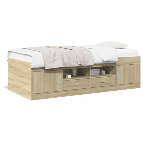 vidaXL Slaapbank met lades zonder matras 90x200 cm sonoma eikenkleurig afbeelding2 - 1