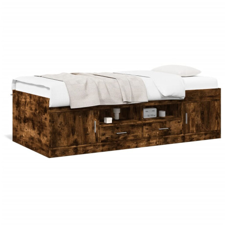 vidaXL Slaapbank met lades zonder matras 90x200 cm gerookt eikenkleur afbeelding2 - 1