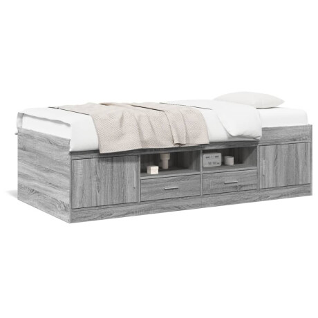 vidaXL Slaapbank met lades zonder matras 90x200 cm grijs sonoma eiken afbeelding2 - 1